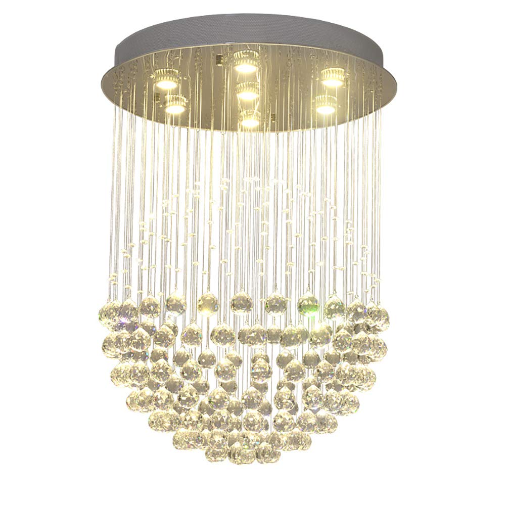 HXYSXHJUO For Villa Model Room Living Bedroom Clothing Store Shop,GU10 Round Dining Crystal Chandelier,Modern Simple Hanging Wire Lamps-Hanging wire crystal lamp color 40cm