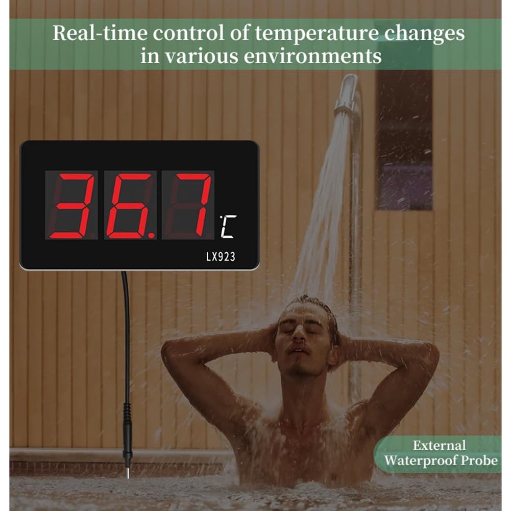Accueil Électronique pour le Thermomètre à Piscine LED Thermomètre Numérique à Grand Écran Détecteur de Température Sauna Salle Plug Eu Plux