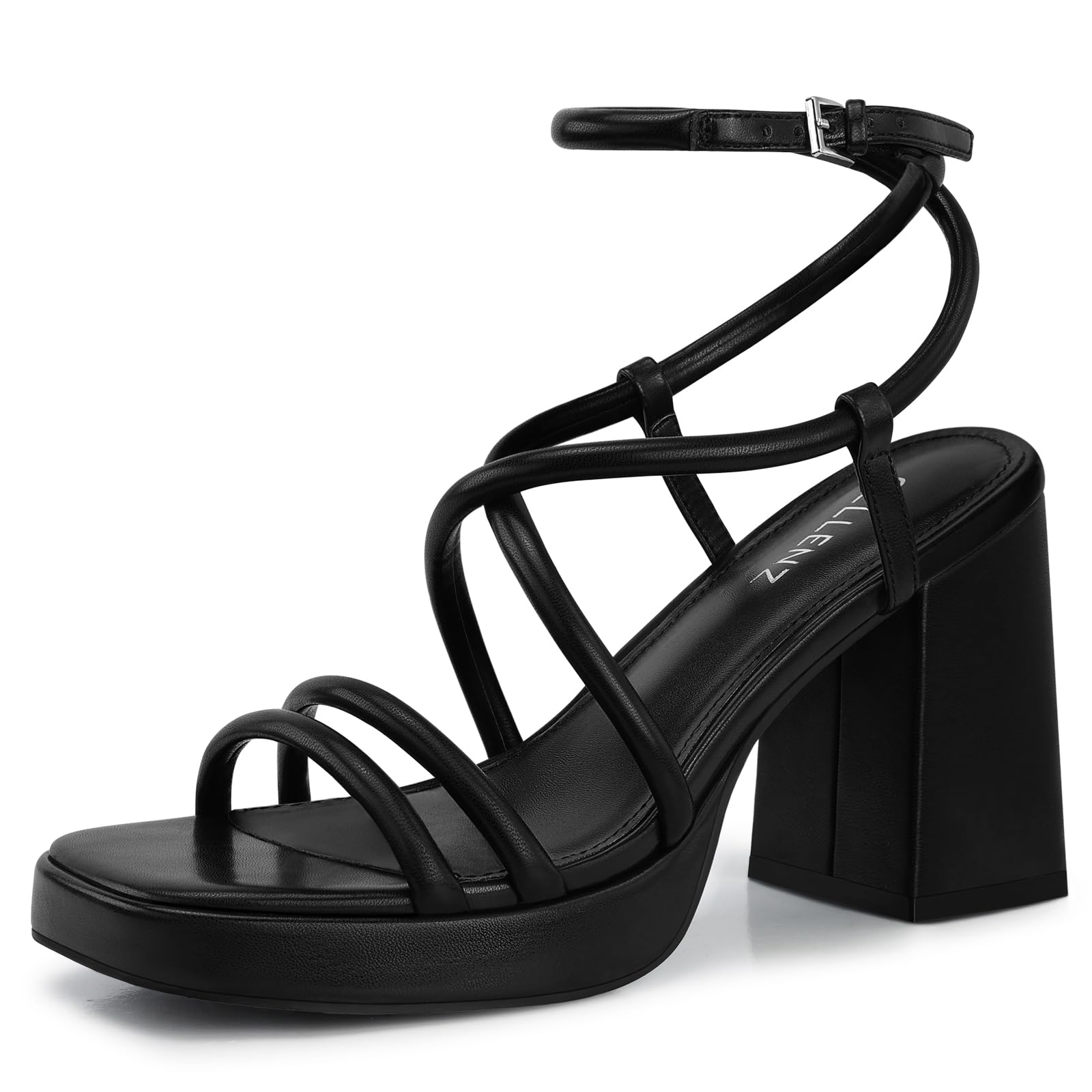 CELLENZ Women Chunky Platform Heels: 3.9 Inch Strappy High Heel Sandals