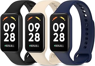 3 Pieces Silicone Straps for Xiaomi Smart Band 8 Active Strap, Replacement Strap Waterproof Breathable Compatible with Xiaomi Smart Band 8 Active Strap