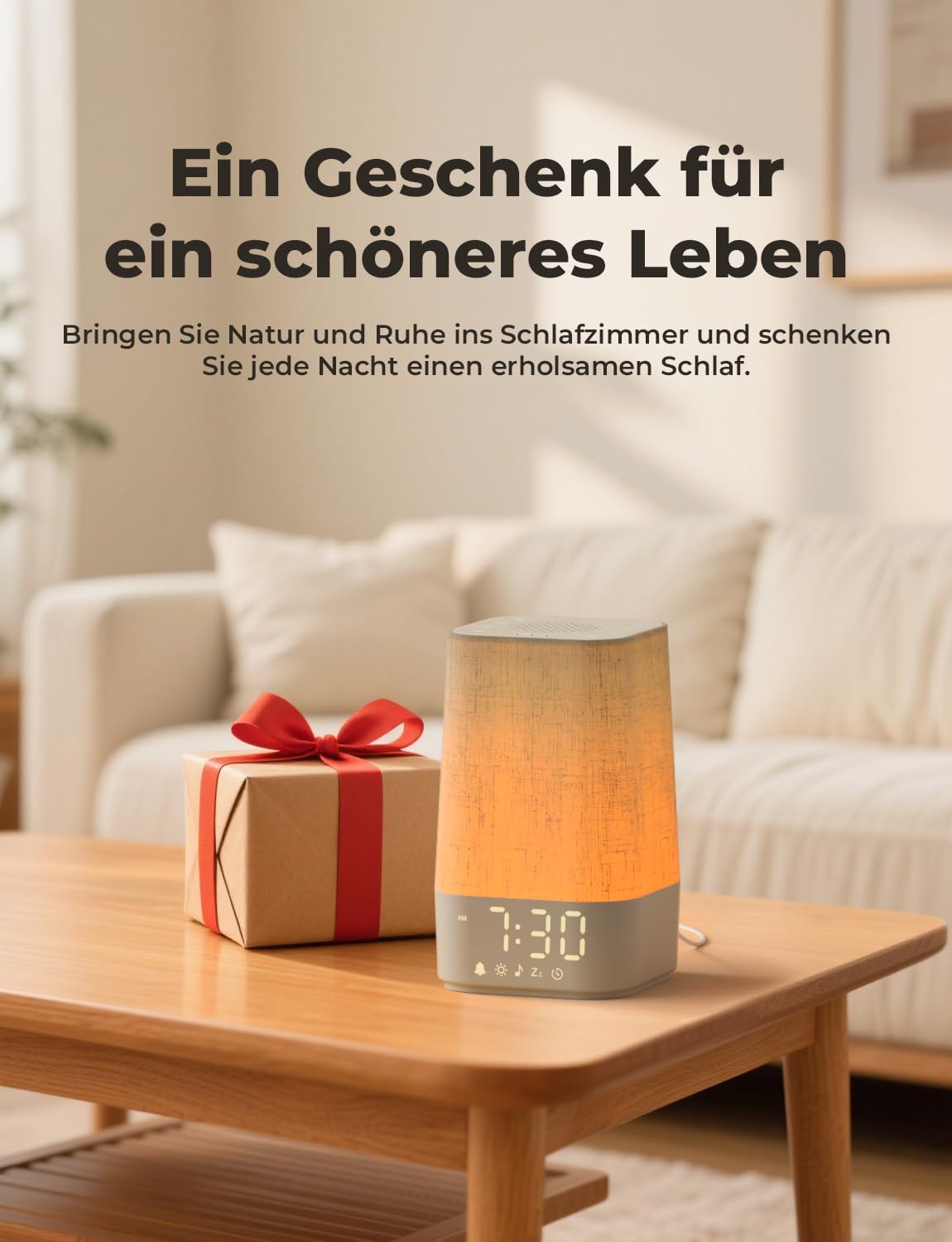 LIORQUE Tageslichtwecker Lichtwecker Wecker mit Licht Sonnenaufgang Wake Up Light Dimmbares Nachtlicht mit 20 Naturgeräuschen und 10 Weißrausch Lichtwecker Einschlafshilfe