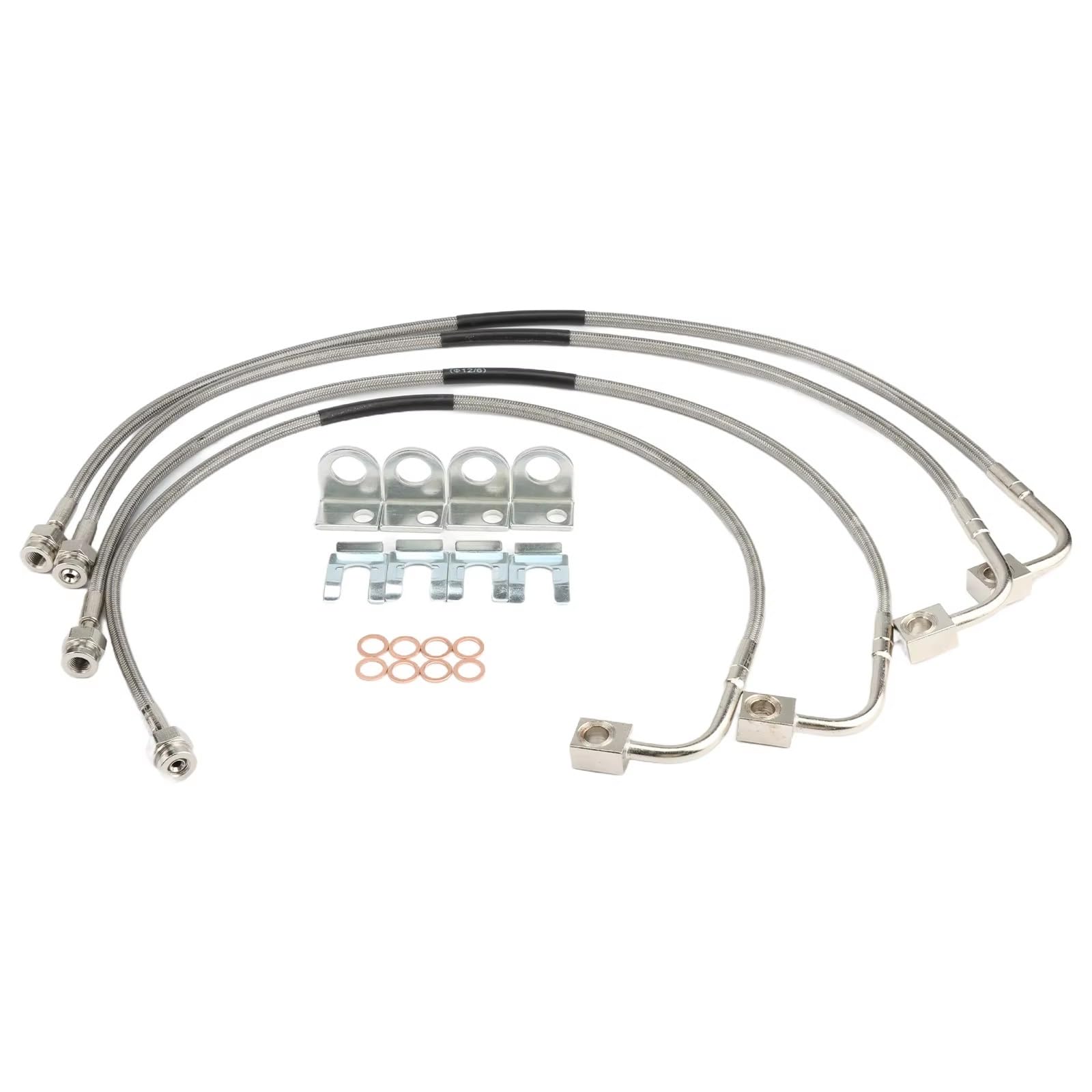 Bremsleitungen Kompatibel Mit Jeep Für Wrangler JK 4–6 Of Lift 2.0L 3.6L 3.8L 2007–2018 4 Stück Verlängerte Bremsleitungen Vorne/hinten OEM: 89716