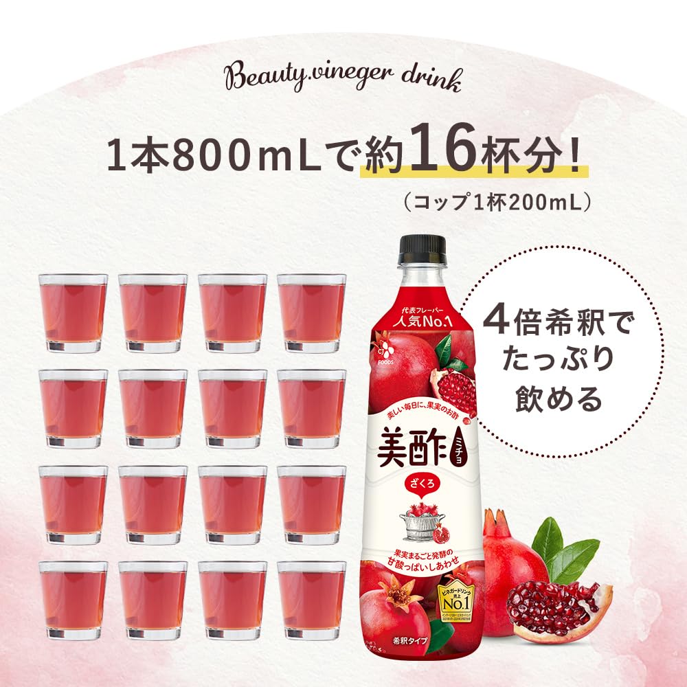 Amazon.co.jp: 公式 美酢 (ミチョ) 希釈タイプ ざくろ味 800ml 12本