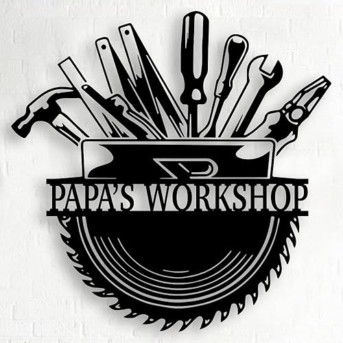 Miniatura 26 de Letrero de Metal Personalizado para Taller de Garaje Arte de Pared con Nombre de Herramienta Personalizado para Decoración de Taller Mecánico de