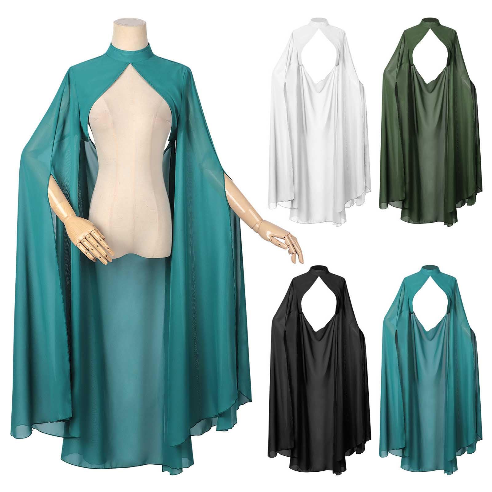 Sciarpa in chiffon, stola, da donna, elegante, bolero, con maniche, mantello, costume di Halloween, per abiti da sera, abiti da sposa, estivi, matrimoni, costumi di carnevale