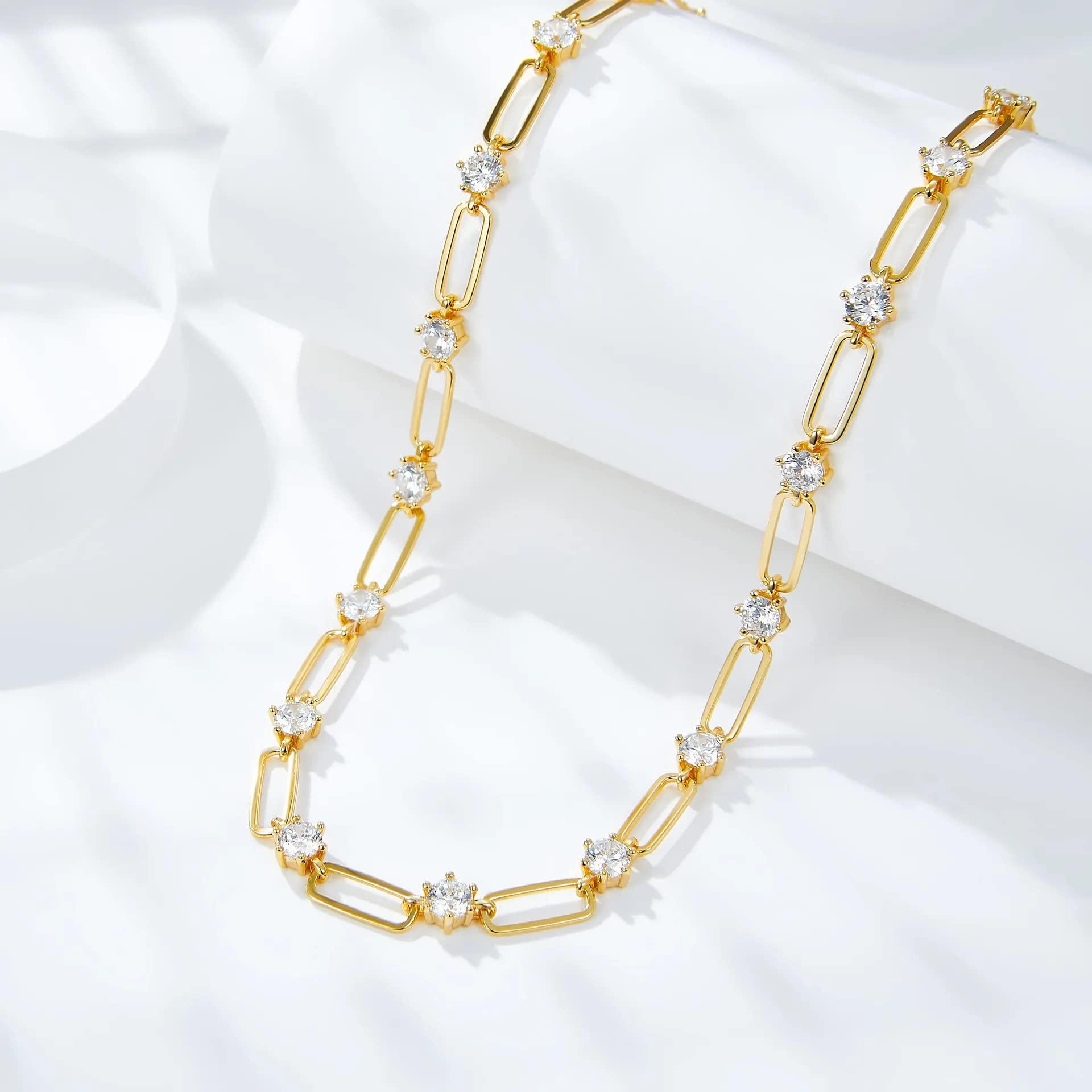 4,5 mm volle Moissanit-Halskette für Damen, 925er-Sterlingsilber, vergoldete Halskette, Halsketten, Schmuck