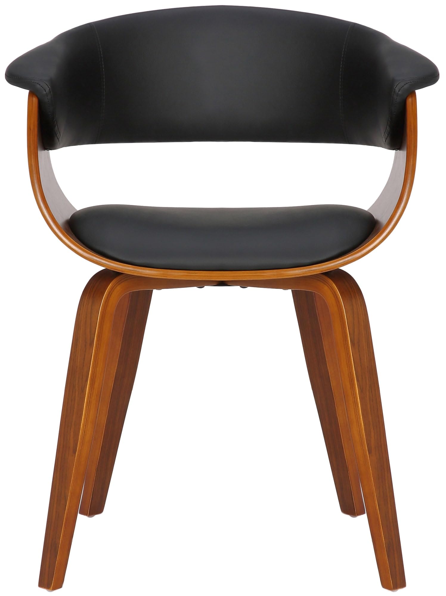 CLP Silla De Comedor Bruce De Madera Acolchada & Tapizada En Polipiel I Butaca De Salón Moderna con Base De 4 Patas Color:Negro