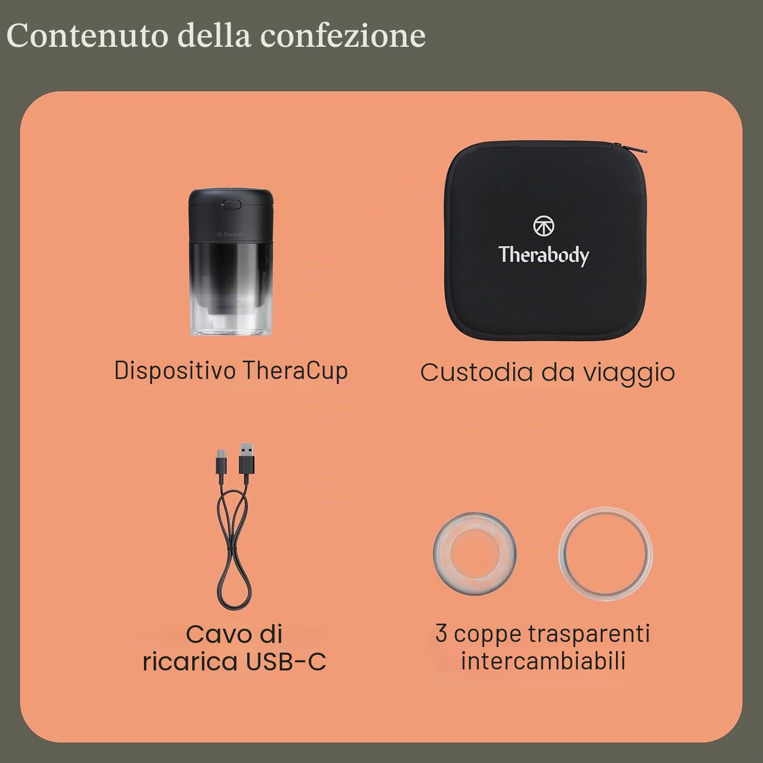 TheraCup - Terapia portatile per massaggio a coppettazione per alleviare la tensione muscolare localizzata e la circolazione sanguigna su schiena, spalle, gambe e corpo, terapia intelligente con