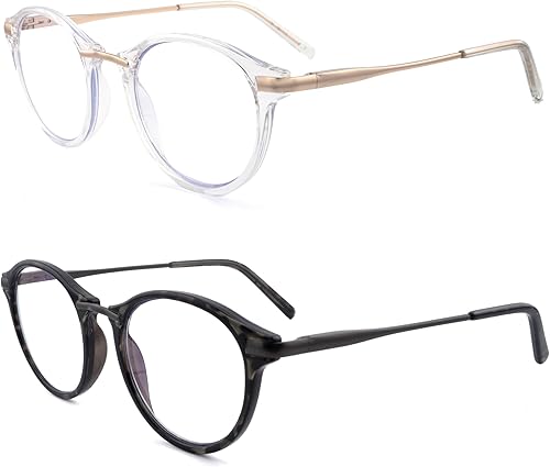 Miniatura 7 de Gafas de lectura redondas para mujeres y hombres, multienfoque progresivolente ampliada completa, bloqueador de luz azul