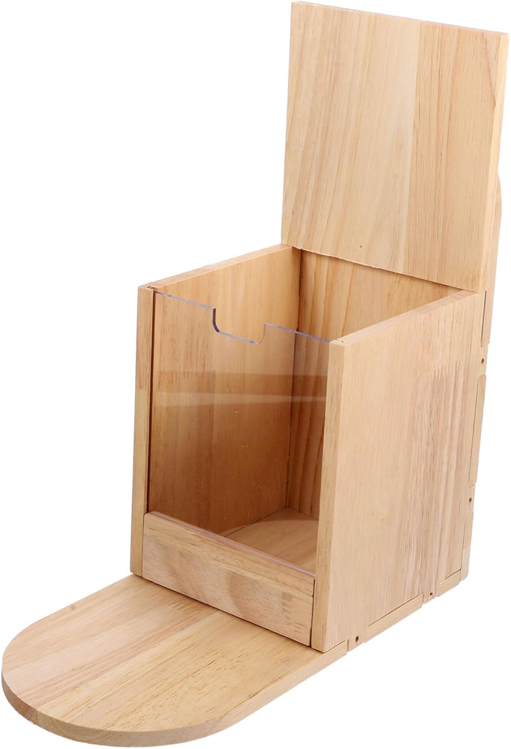 Wooden Squirrel Feeder for Outdoor Use Picnic Table Style Feeding Box for Squirrels Holds Nuts and Chestnuts Weather Design Natural Material
