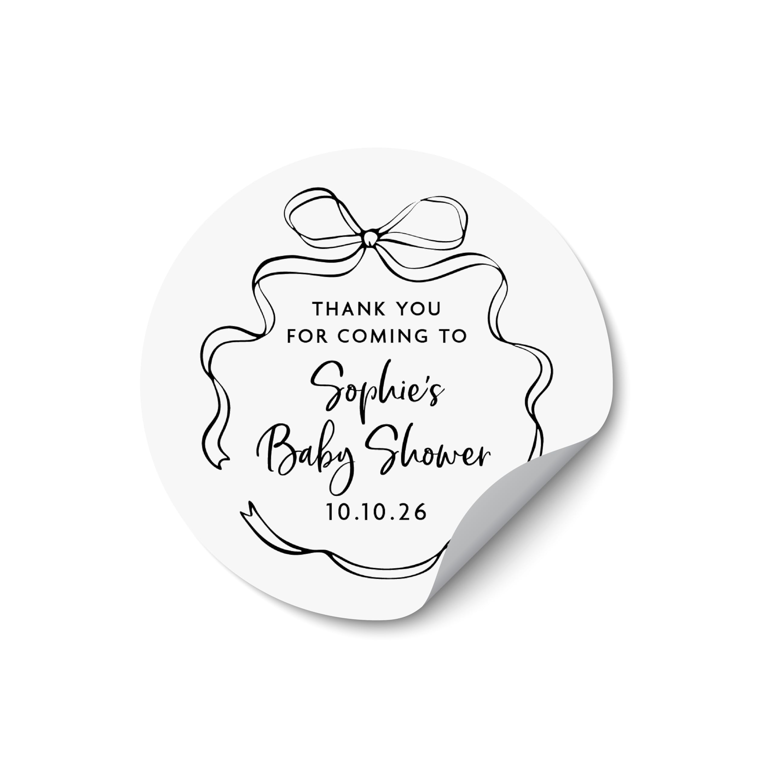 Personalised Baby Shower Leaves Wreath stickers, Baby shower Name and Date stickers for favours, Custom labels for baby shower designed and printed in the UK - BS48