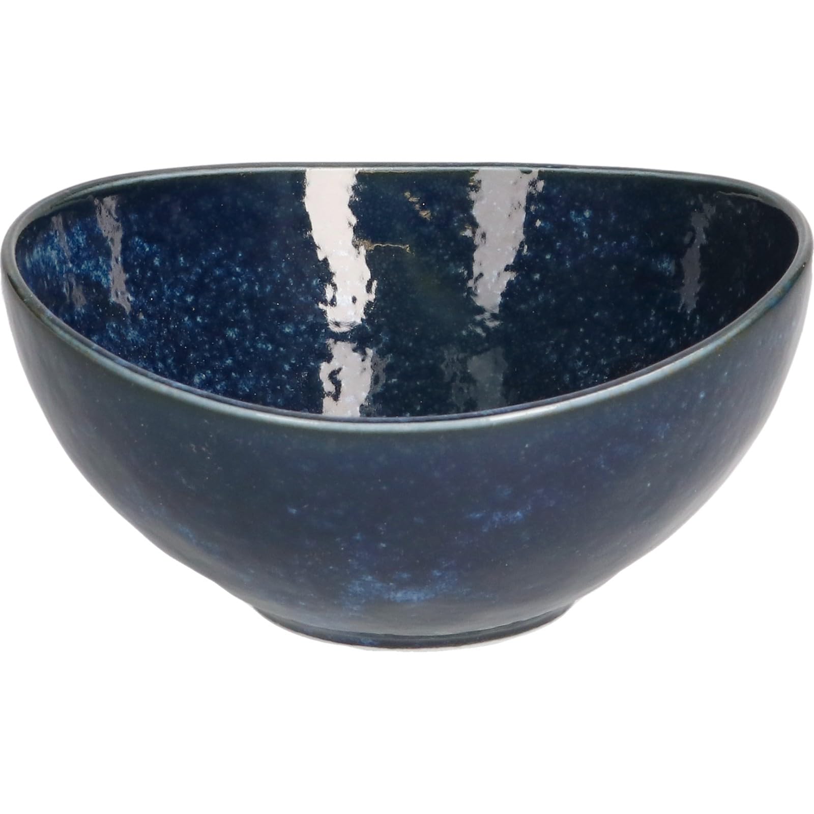 深い青の水色の濃淡が美しい石垣焼の器3枚　和食器　ガラス釉　楕円皿　やちむん 深い青の水色の濃淡が石垣焼の器3枚 和食器 ガラス