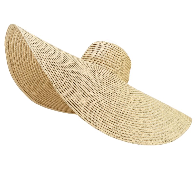 Women Adjustable Vacation Oversized Wide Brim Sunshade Summer Beach Straw Floppy Sun Hat Caps for Girls UV Protection SPF 50+