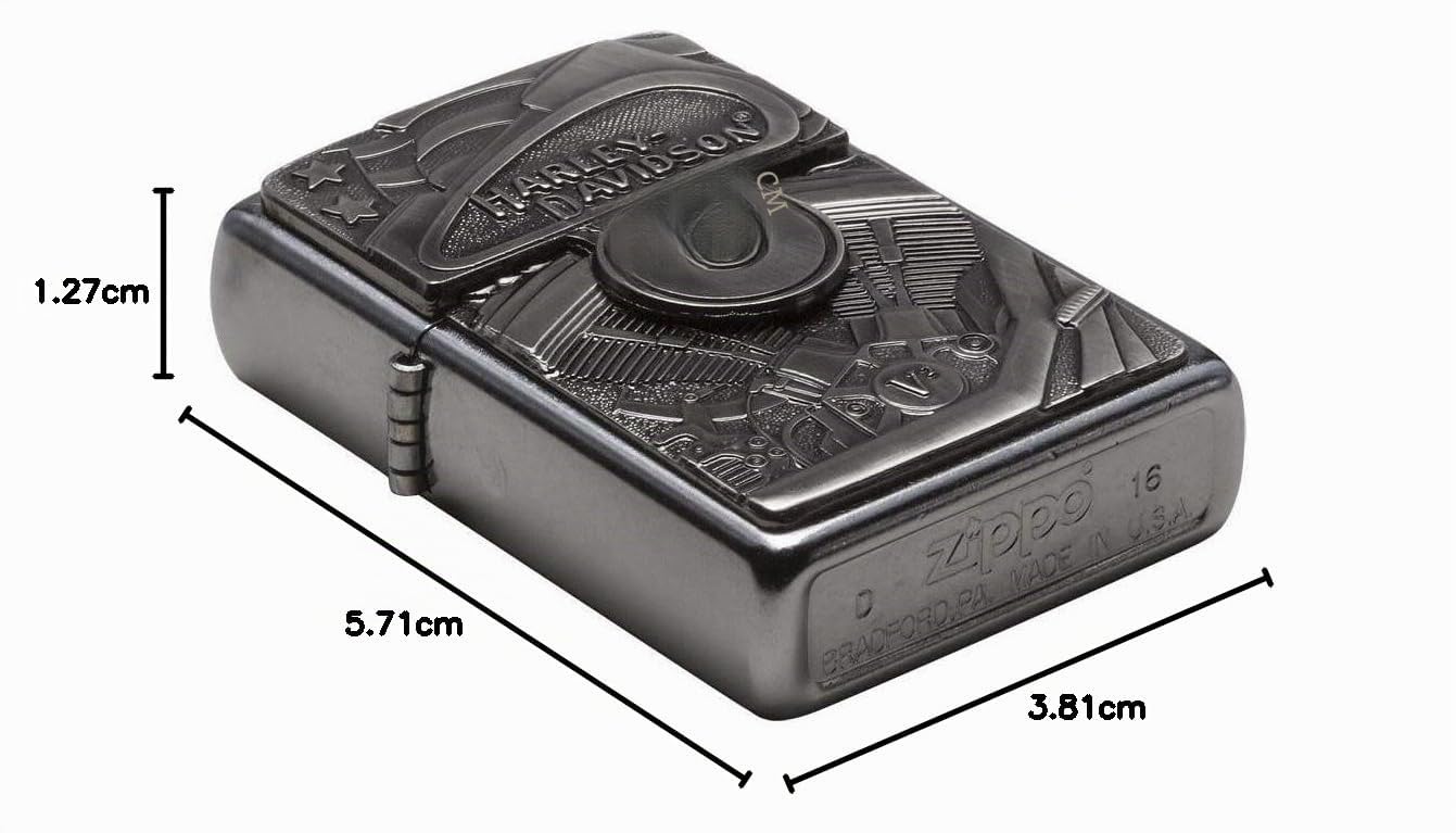 Accendino Zippo® Harley-Davidson 29266, Accendino Antivento Ricaricabile Zippo, Realizzato in Metallo con Caratteristico "click" Zippo, Color Cromo, Made in USA, Ottima Idea Regalo