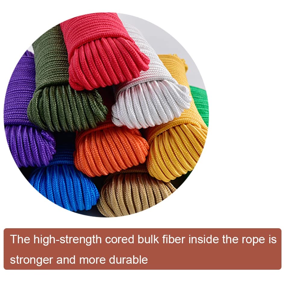 Cuerda de Nylon Trenzada Cuerda de Nylon Fuerte de Tres hebras para Tirar, columpiarse, Escalar y anudar, proyectos de Bricolaje Colgantes de Alta Resistencia Cuerda de Nylon Decorativa Blanca