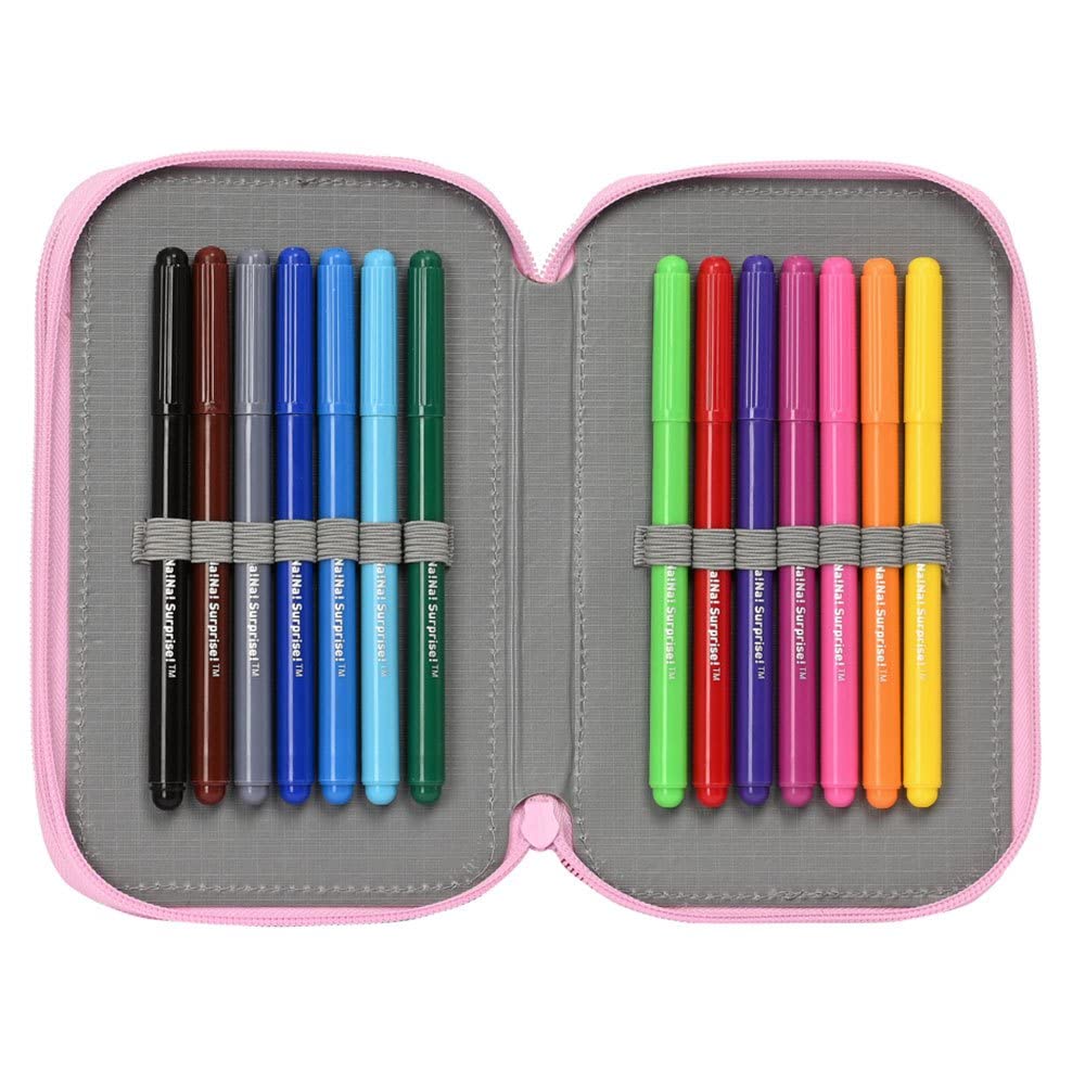 Safta-Plumier Doble Pqño 28 Pcs Nanana Sparkles 12,5X19,5X4Cm, Multicolor (412264854)