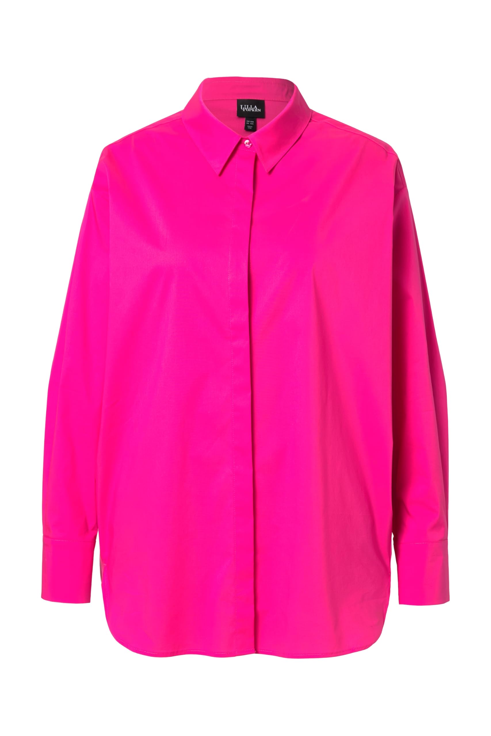 Ulla Popken Damen Hemdbluse, Perlmuttknöpfe, Oversized, Langarm T-Shirt (1er Pack)