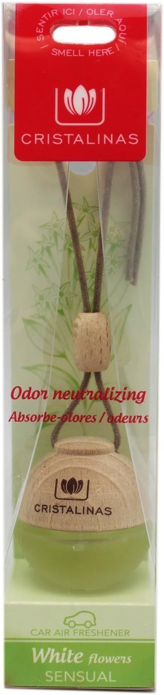 CRISTALINASCar Air Fresheners 4 Different Scents to Choose From (White Flowers - Sensual)