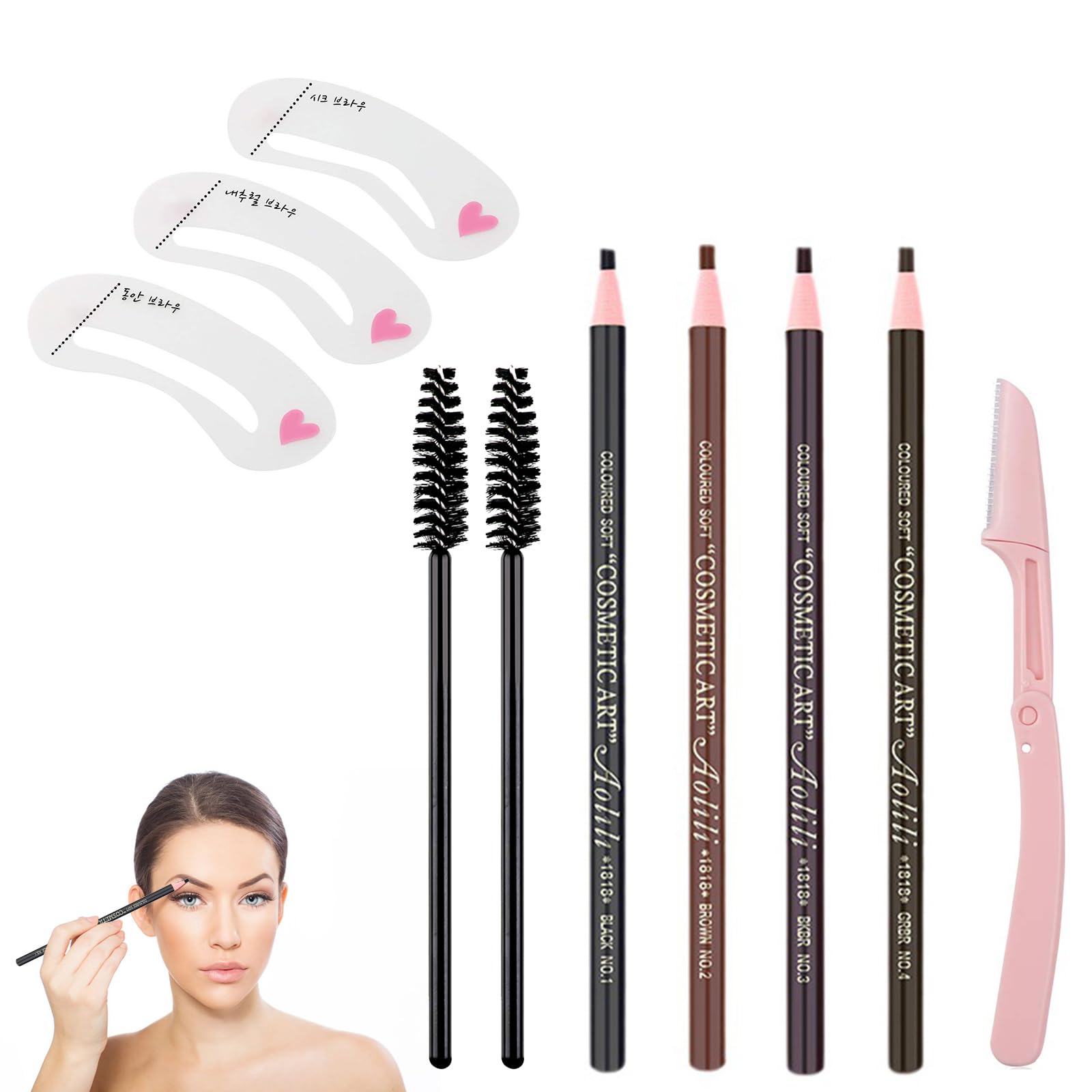 Lapiz de Cejas,4pcs Waterproof Lapiz de Cejas,Lapiz Cejas Microblading,LáPiz de Cejas PortáTil Impermeable,Pull Cord Peel-Off Eyebrow Pencil,Eyebrow Pencils,para Maquillaje Natural de Cejas
