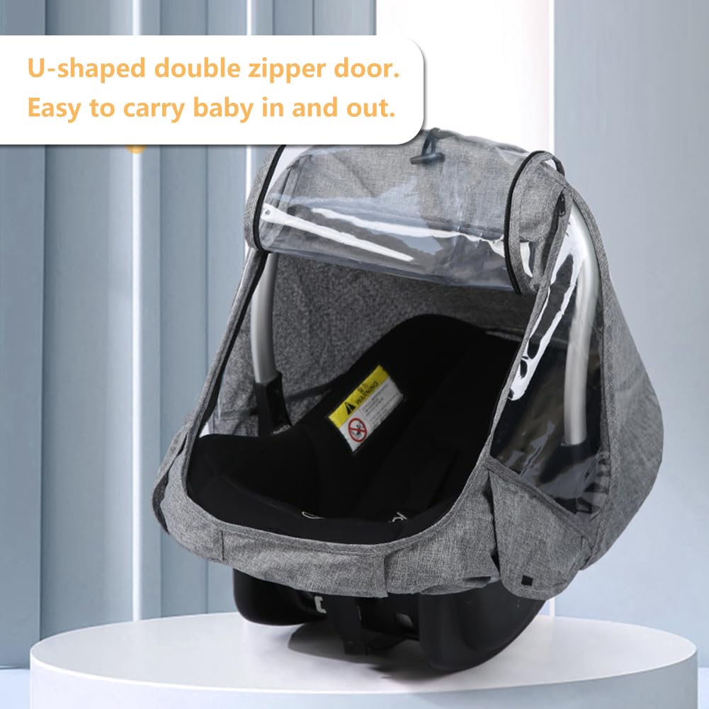 Protector de Lluvia para Silla Coche Cubierta Universal para la Lluvia Burbuja de Lluvia Universal Cubierta para Lluvia Transparente Burbuja Lluvia Universal Accesorio para Asiento de Coche (Gris)
