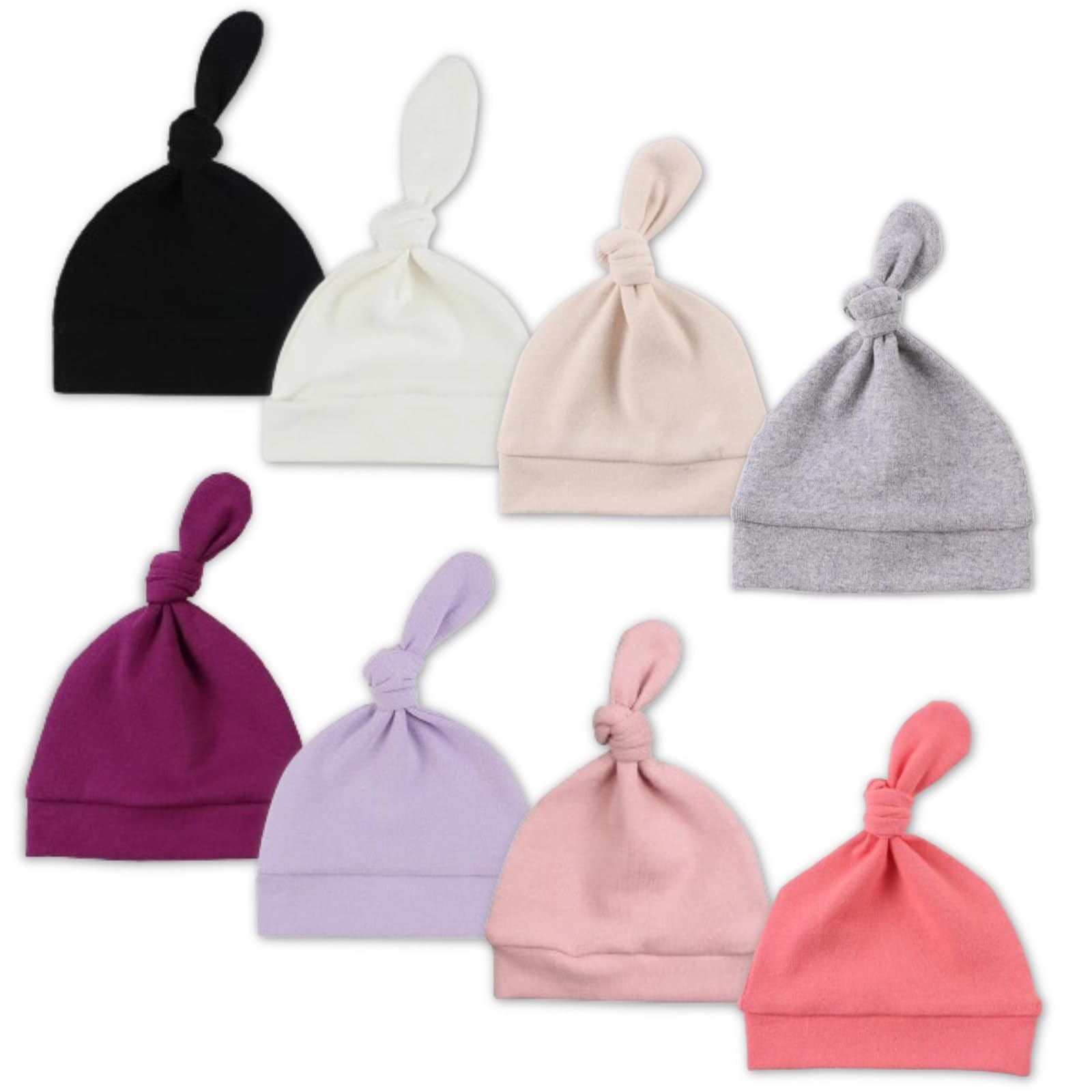 Newborn Hats for Boys Cotton Newborn Beanies Autumn Winter Infant Baby Girls Hat 0-12 Months (8PCS-B, S)