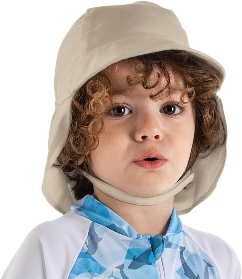 Nozone Better Baby Flap Sun Hat, Wide Brim Breathable Beach Hat with Adjustable Strap, UPF 50+ Protection