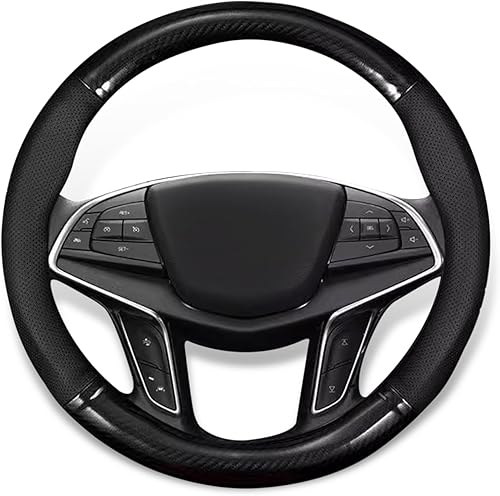 Paquete de 1 funda transpirable para volante de automóvil, funda para volante resistente al desgaste, protector de volante antideslizante de fibra