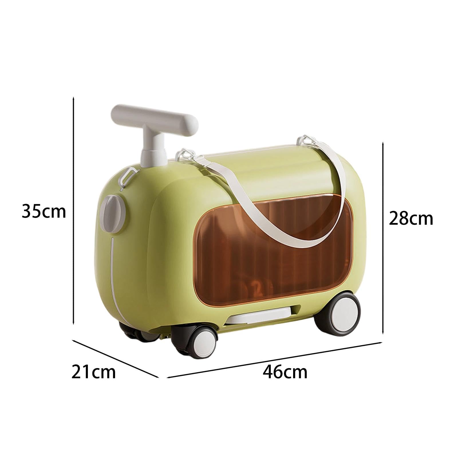 Valigia Da Viaggio Leggera per Bambini, Custodia Rigida per Bambini con Ruote a 4 Ruote E Materiale PP Portatile, Adatta per L'esterno, Verde