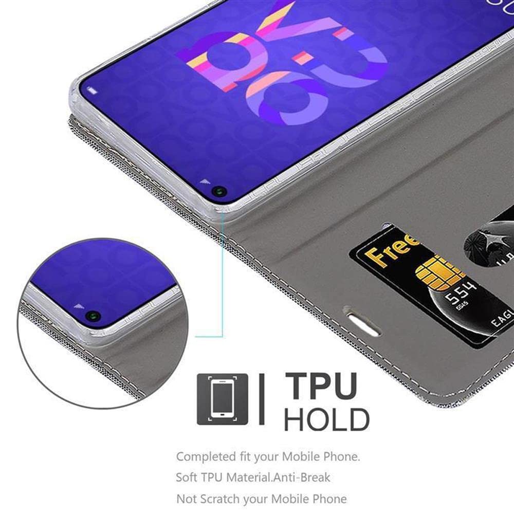 Cadorabo Custodia Libro per Huawei P10 LITE in BIANCO FUMO - con Vani di Carte, Funzione Stand e Chiusura Magnetica - Portafoglio Cover Case Wallet