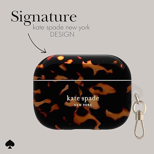 Miniatura 10 de Kate Spade New York AirPods Pro - Funda protectora con llavero y anillo, multicolor floral en blanco y negro, compatible con AirPods Pro de 2 y 1