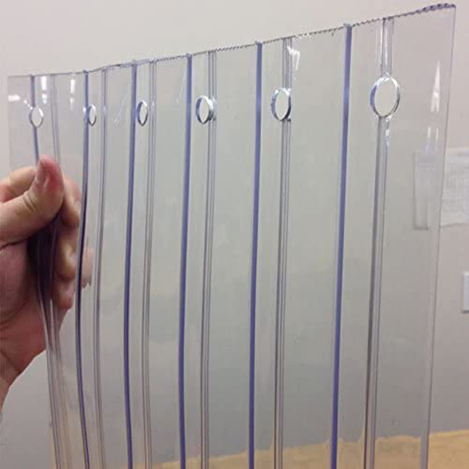Rideaux À Lanières en PVC Résistant Aux Basses Températures Rideau Industriel À Lanières Forte Ténacité avec des Trous Agir comme Une Barrière(1.6mm,0.9Mx2.2M)