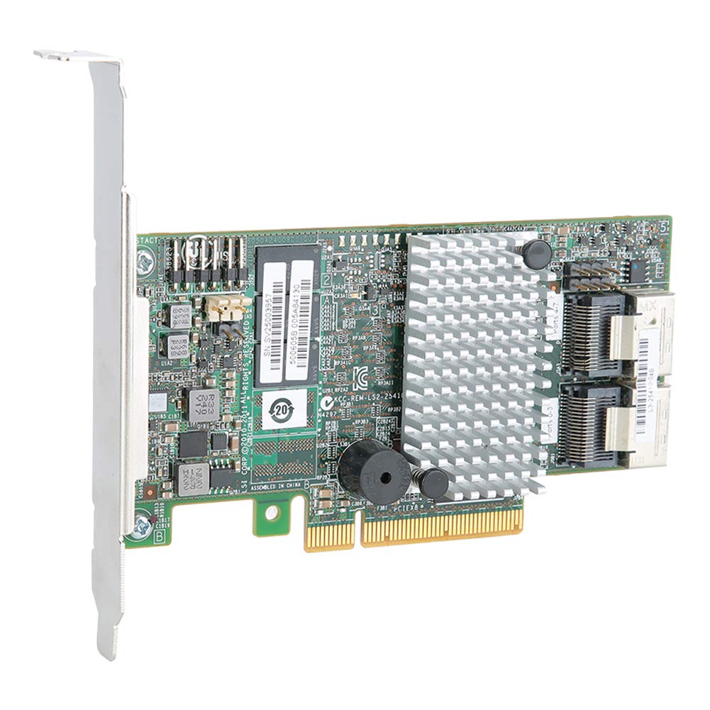 Scheda Raid Dual-Core LSI 2208, Scheda Controller Raid di Controllo Principale, 8 Porte SATA + SAS Interne, Supporto per Raid 0/1/5/6, 6 GBps 512M Raid