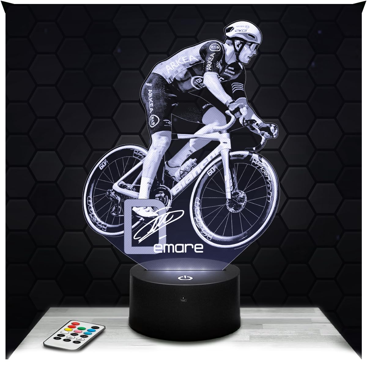 Lampephoto.fr - 3D Lamp Arnaud Démare French Cyclist Touch LED Night Light Arnaud Demare, 3D Hologram Effect, Christmas Birthday Gift Idea for Men and Women, Bedroom Decoration Object