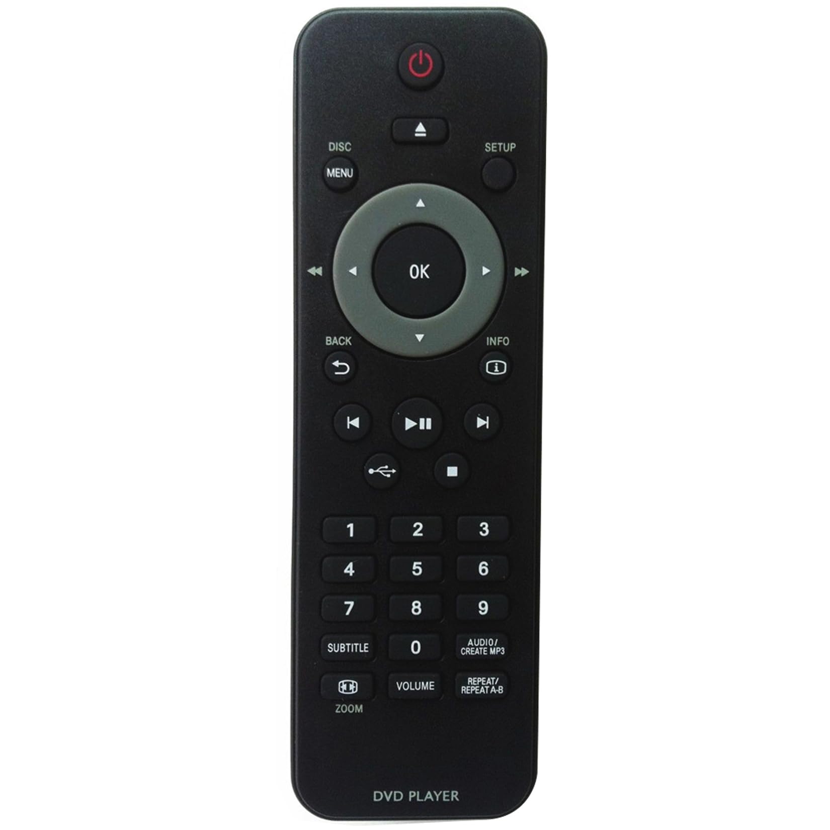 Replacement Remote Control Applicable for Philips DVD Player DVP3560/F8 DVP4050 DVP6620 DVP3520K DVP3560K DVP3354K DVP3354K/55 DVP3350K DVP3350K/55 DVP3560 DVP3560/F7 DVP3980 DVP3962 DVP3982