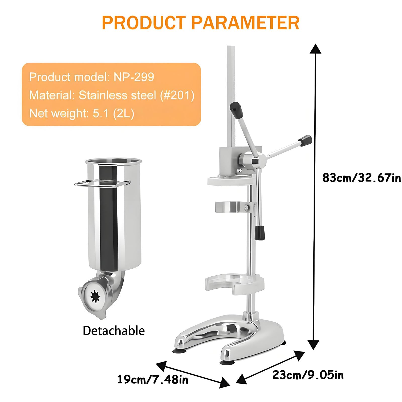 Churrera Manual Multifuncional - Churrera Española Comercial De Acero Inoxidable De 2l/3l con 5 Moldes,Ideal para Meriendas,Donas Y Churros, Restaurantes,Panaderías Y Cafeterías 3L