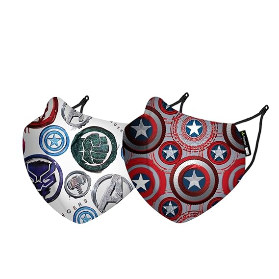 Nirvana Mask Spiderman Range Pack of 2 N95 and FFP2 Nanotechnology Masks, Anti-Pollution mask for Kids & Adults with Adjustable Ear Loop Official Merchandise Partner for Marvel