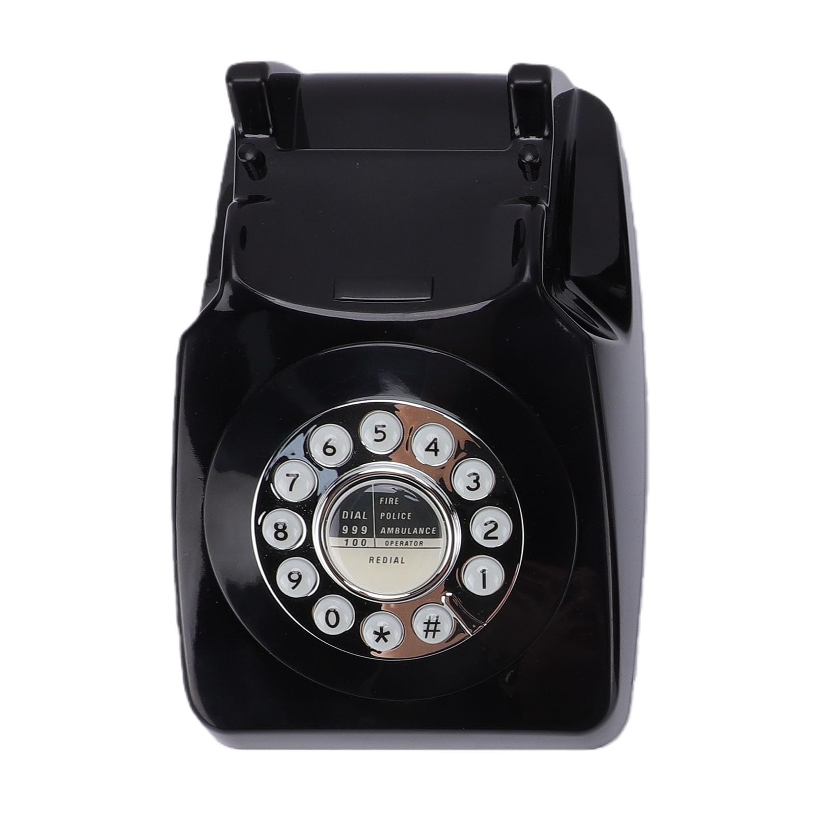 Telefono fisso con cavo, retrò vintage, per la casa, pulsanti di chiamata per sicurezza contro le interruzioni di energia di emergenza, opzione regalo ideale per gli appassionati di retrò (nero