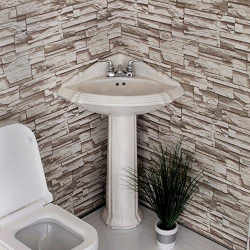 CORNER PEDESTAL SINK WHITE- RE1717W - NEW