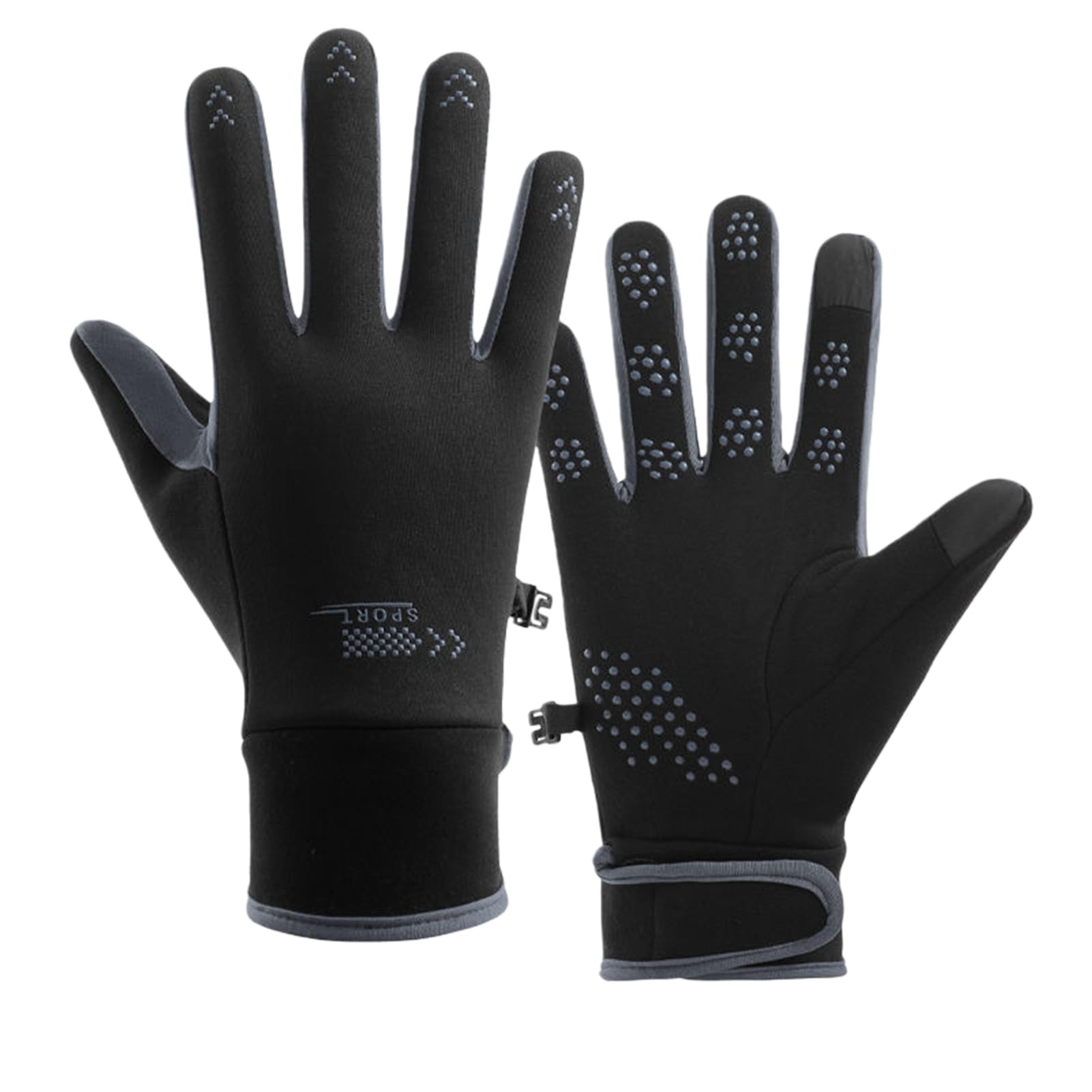 Windproof Warm Running Gloves, Unisex Winter Touchscreen Fingers Gloves, Waterproof Non-Slip Stretch, for Cold Weather Ski, Hiking, Driving, Cycling