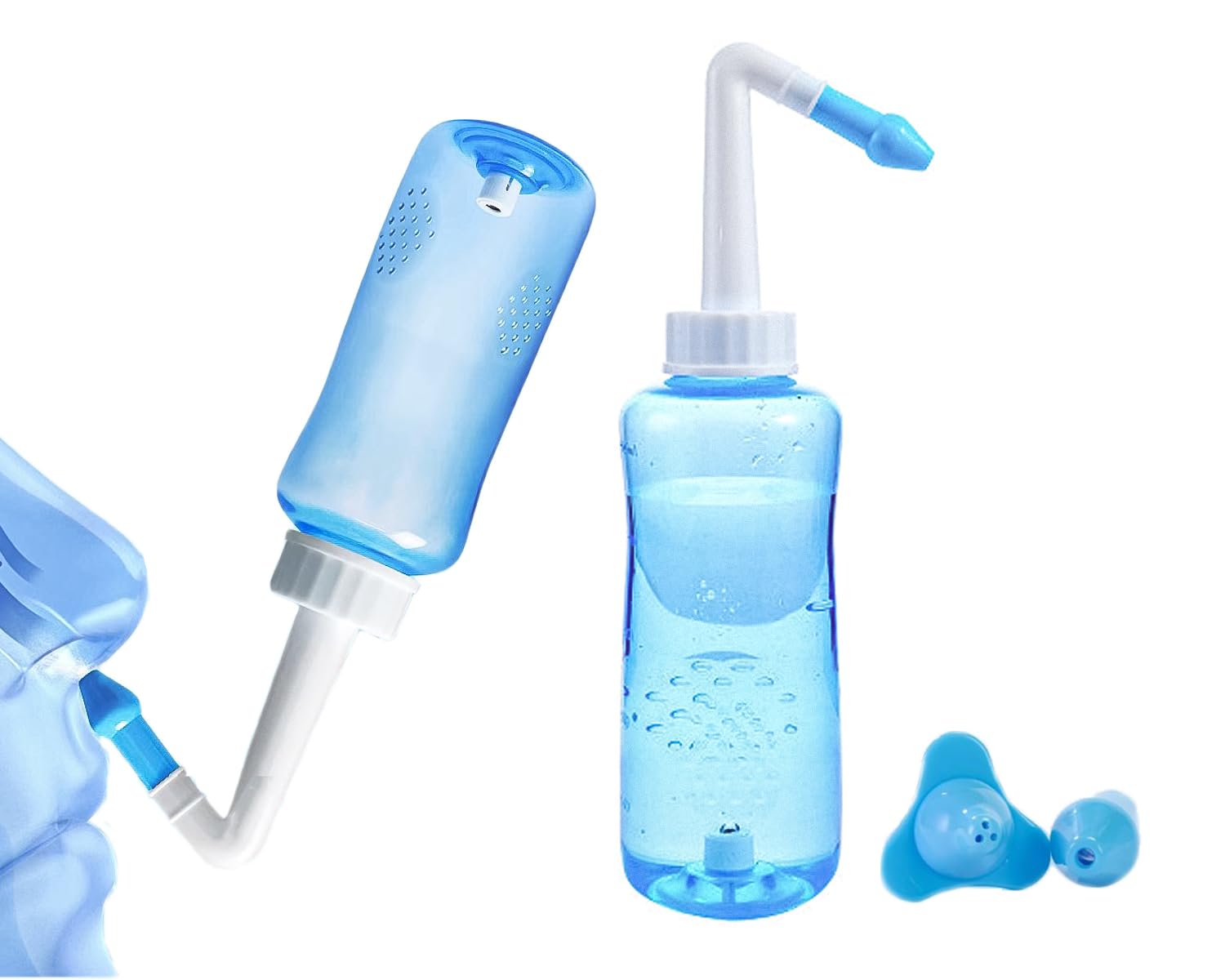Lavano Nasale 300 Ml Senza BPA – Con 2 Beccucci (adulto/bambino), Angolo 60°. Per Raffreddore, Allergie E Sinusite.