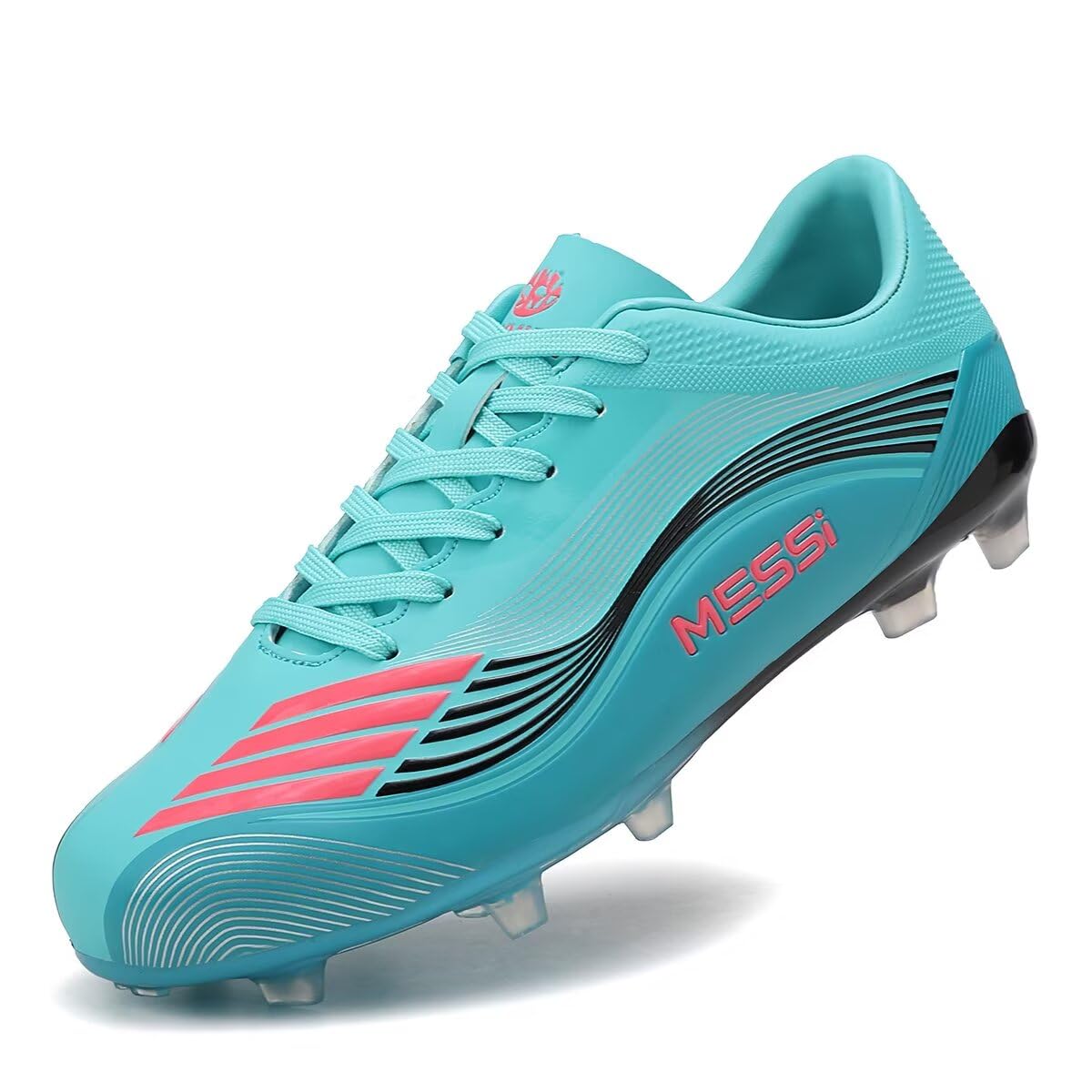 SKY VIEW Men's Low Top Soccer Shoes FG Flat Soccer Cleats Adult Football Shoes Lightweight Professional Athletic Training 41 EU MOON PLUM RED