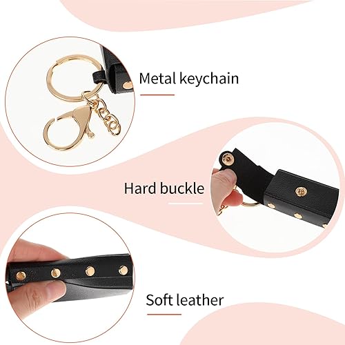 Miniatura 3 de TIESOME 2 piezas de soporte para lápiz labial, soporte para lápiz labial, estuche portátil de cuero suave para lápiz labial para mujeres, soporte