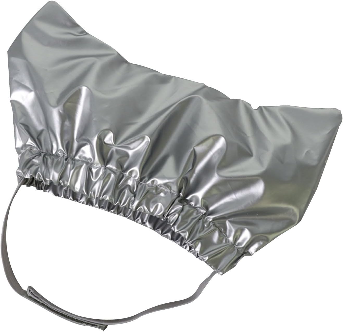 Pet Shower Cap Waterproof Reusable Bath Ear Covers with Adjustable Strap Cat Dog Bathing Hat for Ears Protection Elastic Headgear for Cat Dog Kitten Puppy (Silver,S (10.2''-12.6'')) image 4