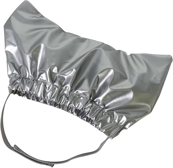 Pet Shower Cap Waterproof Reusable Bath Ear Covers with Adjustable Strap Cat Dog Bathing Hat for Ears Protection Elastic Headgear for Cat Dog Kitten Puppy (Silver,M (12.6''-18.1''))