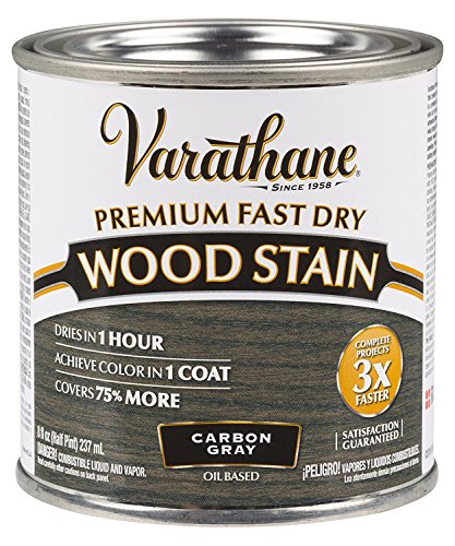 Varathane Premium Fast Dry Wood Stain, Half Pint, Carbon Gray
