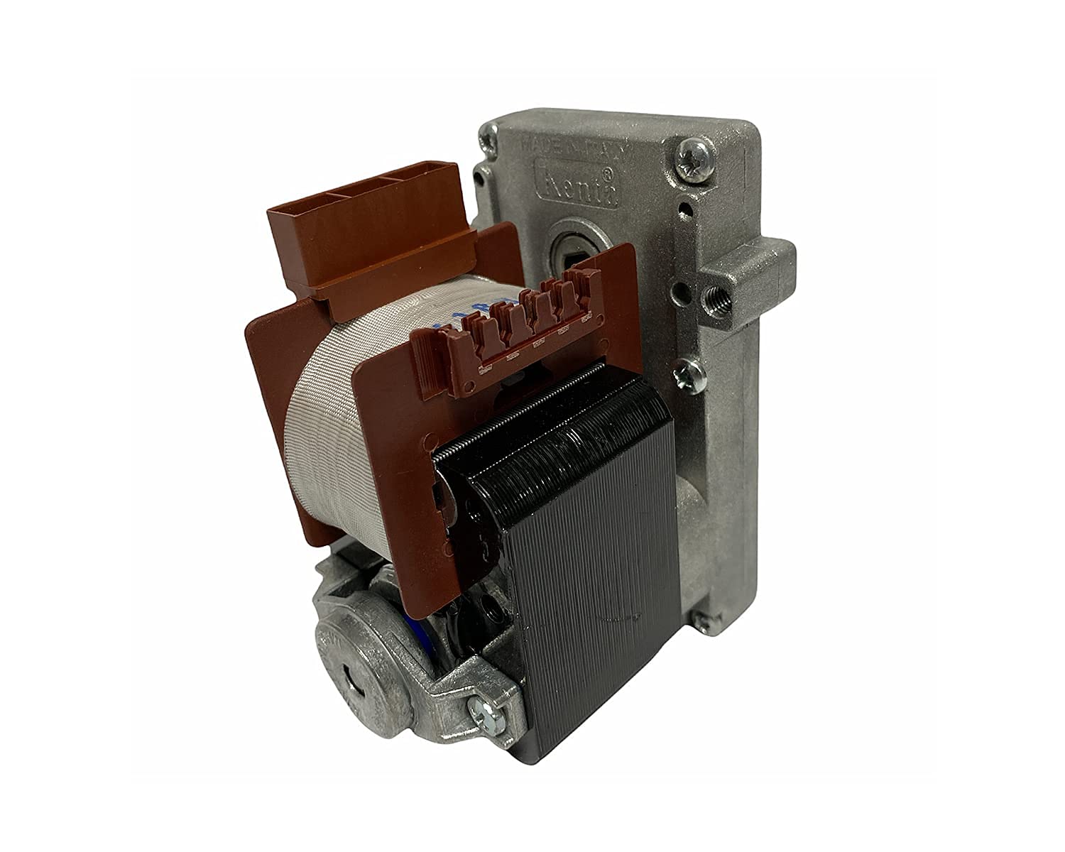 ERICAMBI, Motoriduttore Kenta per Stufe a Pellet K9117153, Velocità 5rpm, Senso di Rotazione Oraria, Pacco Lamellare 40mm, Albero Cavo Ø 8,5mm, Spianatura Doppia