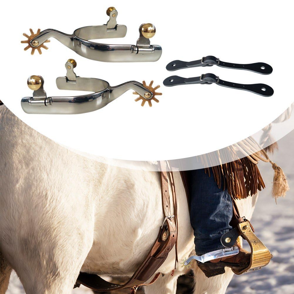 2 Pack Horse Spurs Stainless Steel Stylish Boot Spurs - View #10