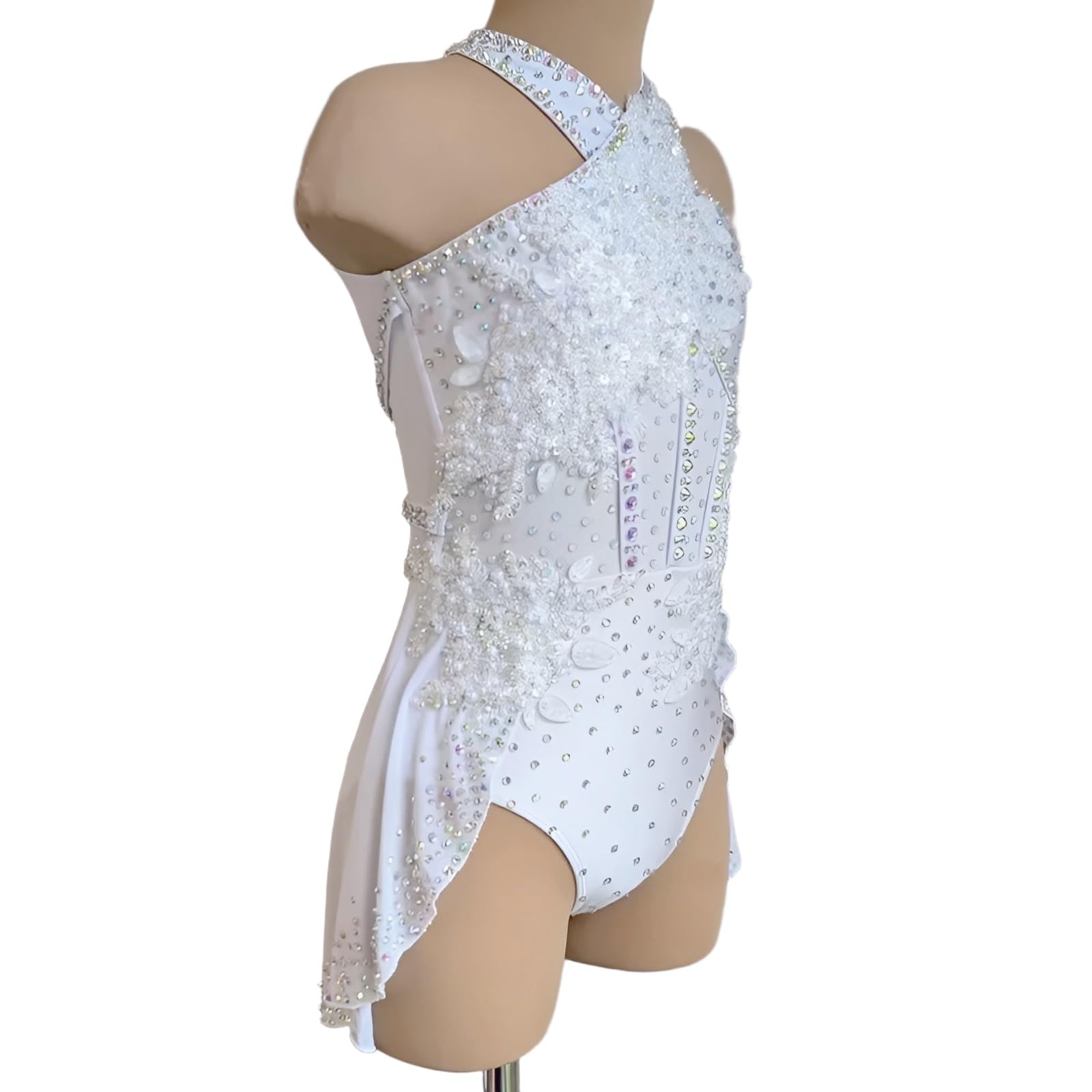 Liryczna Sukienka Do Tańca Dla Dziewczynek Rhinestone Bez Rękawów Trykoty Gimnastyczne Dla Dziewczynek Współczesna Spódnica Body