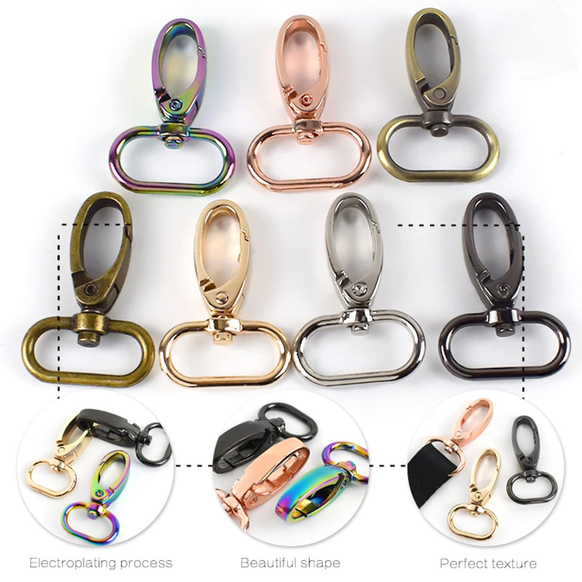 20 Uds. De Cierres De Langosta Giratorios De 16mm, Llavero De Aleación De Zinc, Gancho a Presión con Anillo Ovalado para Fabricación De Joyas, Bolsos, Clips De Cordón