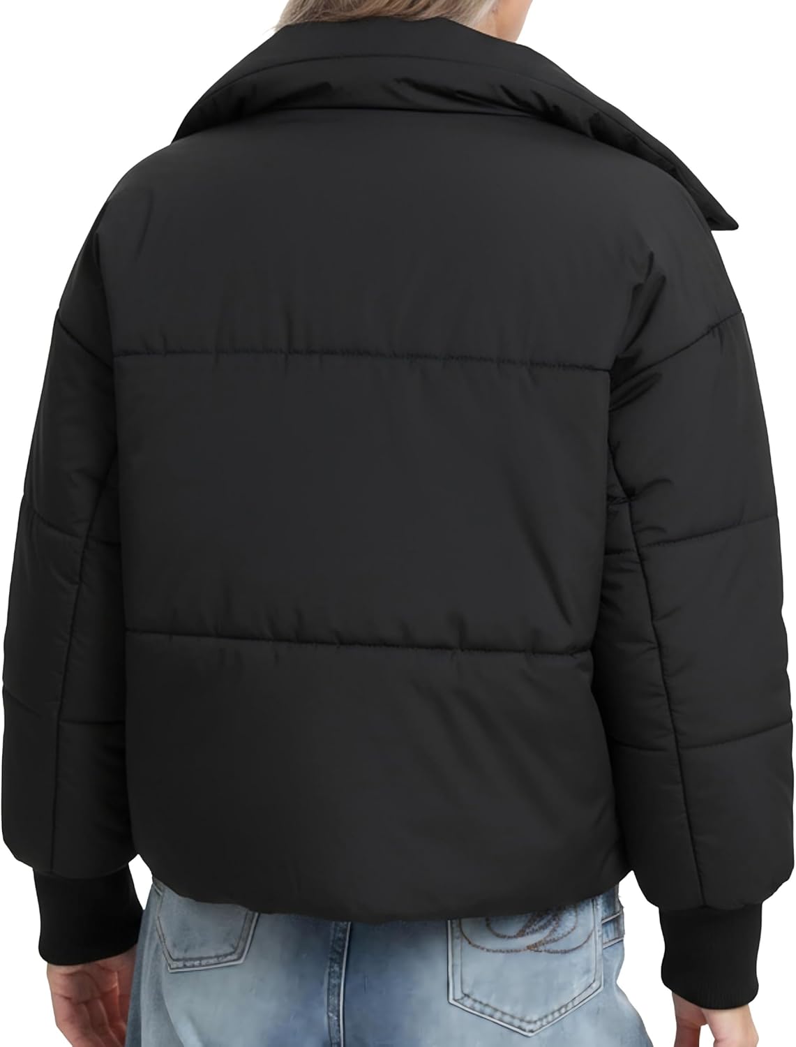 BenBoy Women's Winter Puffer Jacket Short Cropped Padded Baggy Crop Warm Quilted Jackets Short Casual Outerwear Coats - Image 7